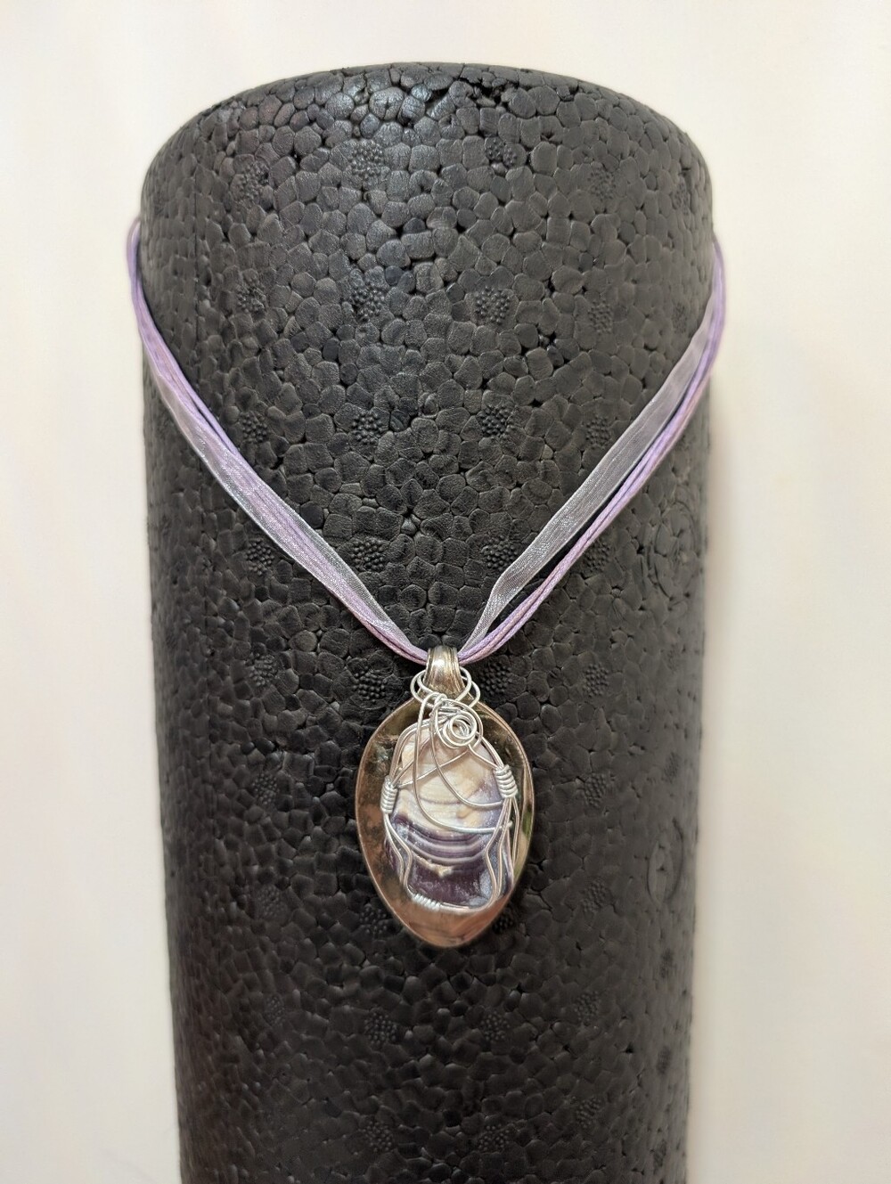 Wampum Shell Spoon Pendant Necklace
